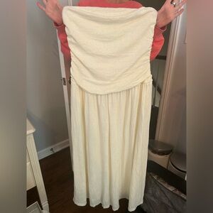 cream strapless Free People dress